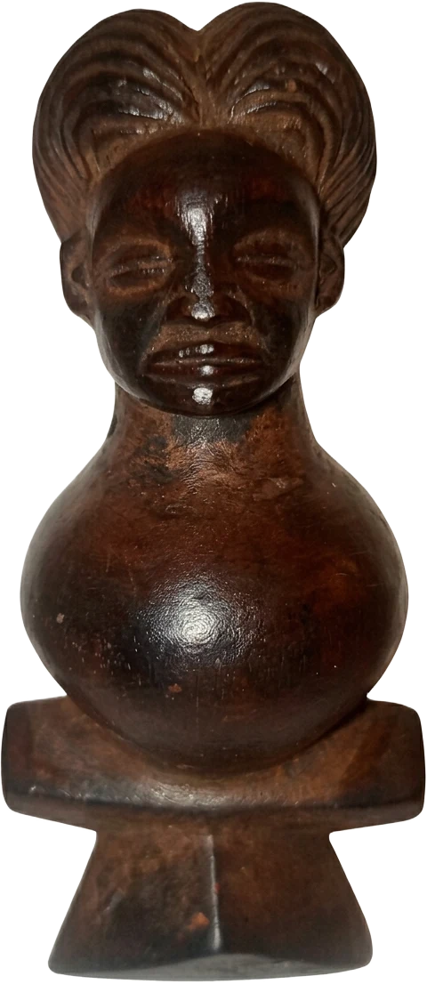 Sifflet Tshokwe en bois à tête humaine, Bandundu